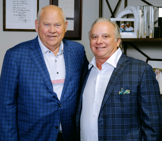 The annual Jason Foundation golf tournament was rebranded to honor former Tennessee football coach and athletics director Phil Fulmer, left, and Chuck Dowell, founder and CEO of Wesley Financial Group and Wesley Mortgage.