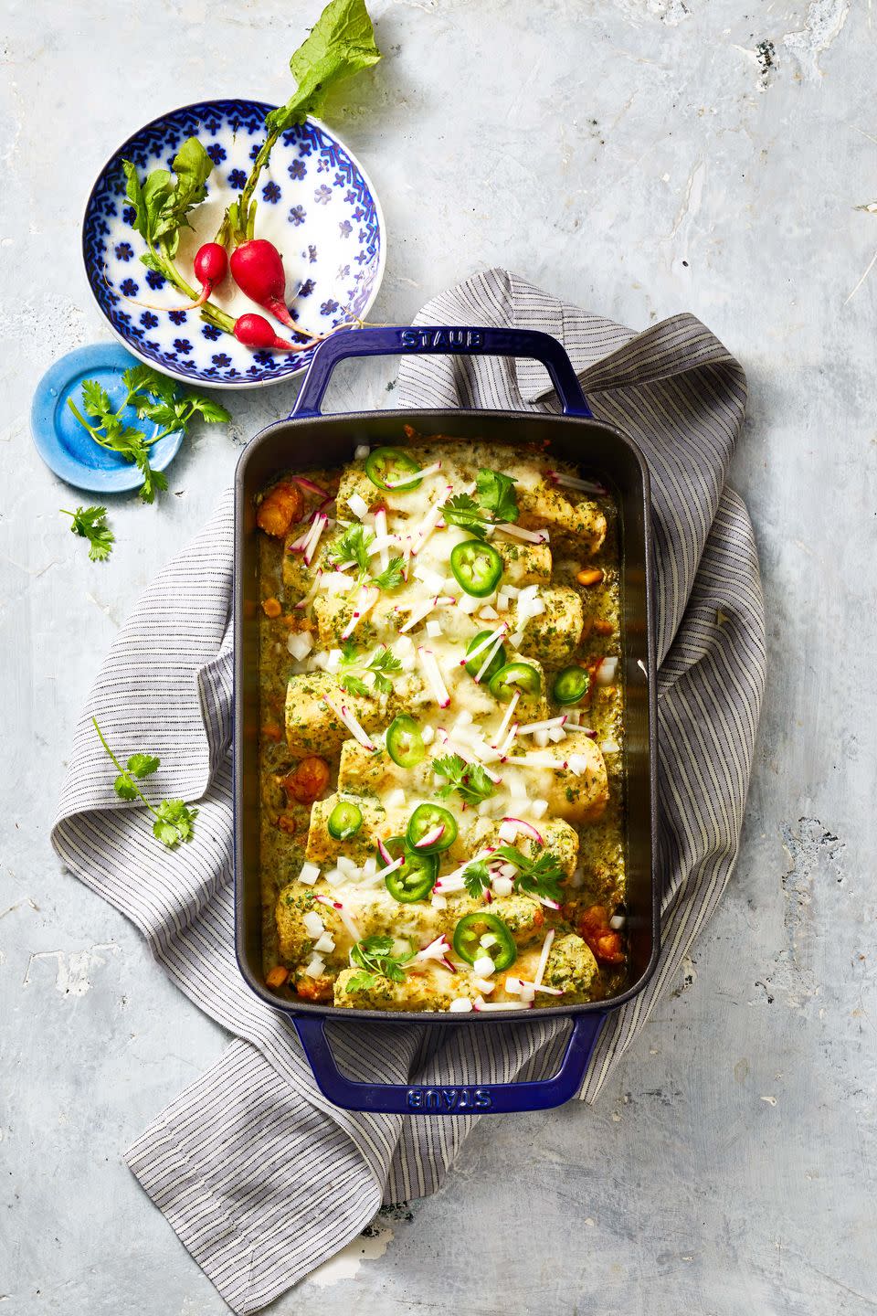 Shrimp Enchiladas with Zucchini and Corn