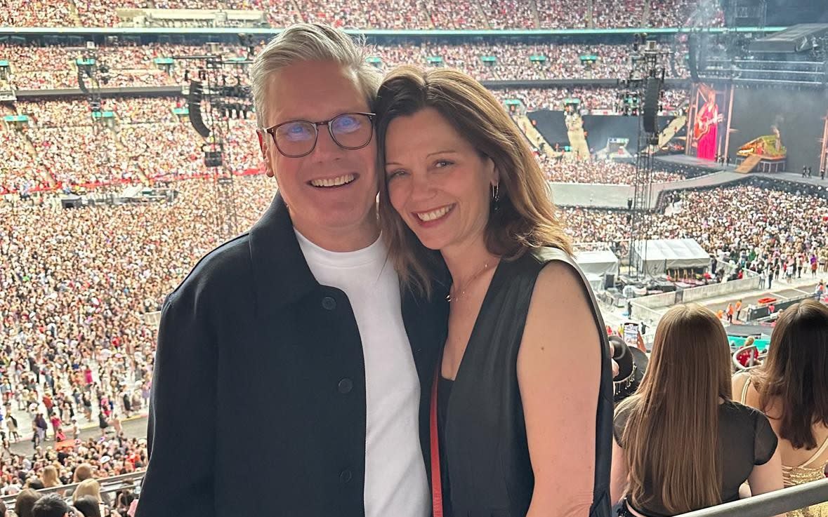 Sir Keir Starmer and his wife Victoria were pictured at a Taylor Swift concert at Wembley during the election campaign
