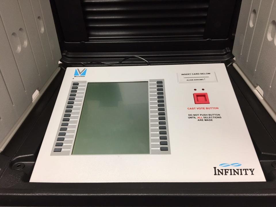 Voting machine in Delaware County.