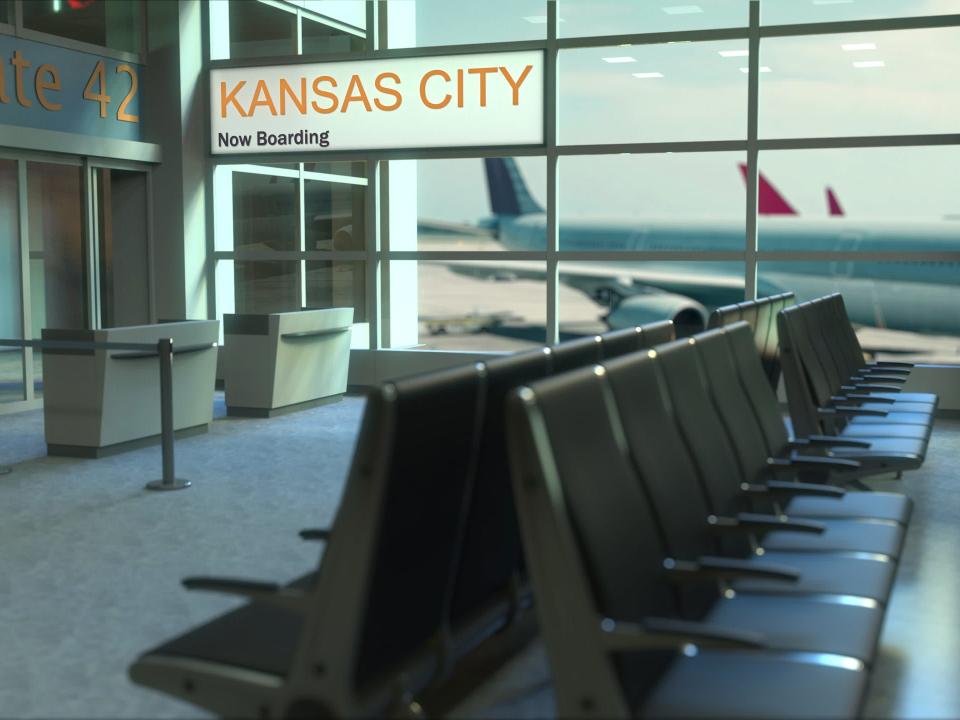 Kansas City International Airport  airport waiting area seats chairs boarding