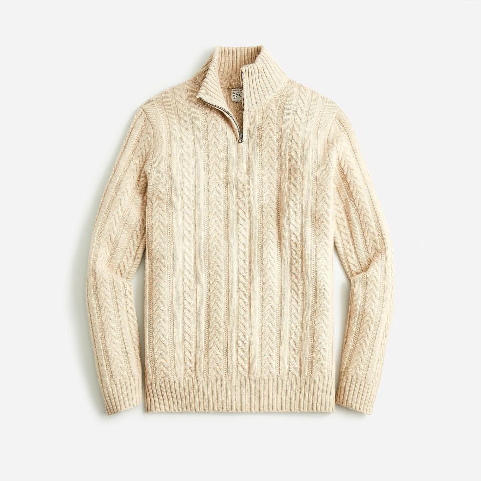 <p><a href="https://go.redirectingat.com?id=74968X1596630&url=https%3A%2F%2Fwww.jcrew.com%2Fm%2Fmens%2Fcategories%2Fclothing%2Fsweaters%2Fpullover%2Frugged-merino-wool-blend-half-zip-cable-knit-sweater%2FMP224&sref=https%3A%2F%2Fwww.menshealth.com%2Fstyle%2Fg41993573%2Fcable-knit-sweaters-men%2F" rel="nofollow noopener" target="_blank" data-ylk="slk:Shop Now;elm:context_link;itc:0;sec:content-canvas" class="link ">Shop Now</a></p><p>Rugged Merino Wool-blend Half-zip Cable-knit Sweater</p><p>jcrew.com</p><p>$110.00</p>