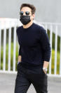 <p>Rami Malek arrives at the men's singles quarterfinal match at the 2021 French Open at Roland Garros in Paris on June 8.</p>