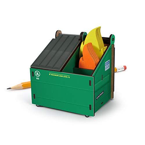 42) Desk Dumpster Pencil Holder with Note Cards