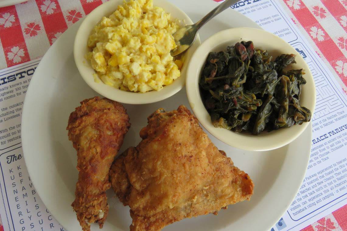 Loveless Cafe’s fried chicken is legendary, classic comfort food in Nashville. Provided