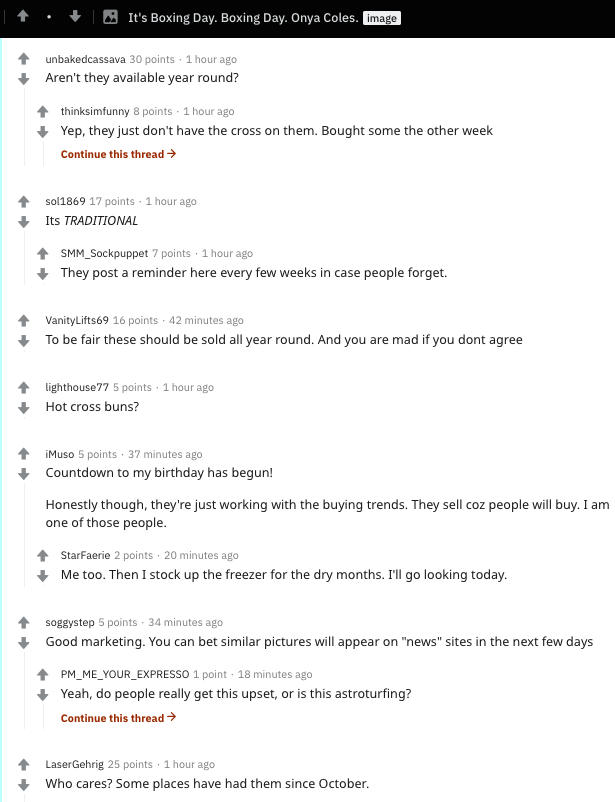 screenshot of Reddit comments