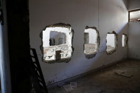 A view of a bunker of Islamic State militants under the stadium in Raqqa, Syria October 18, 2017. REUTERS/Erik De Castro