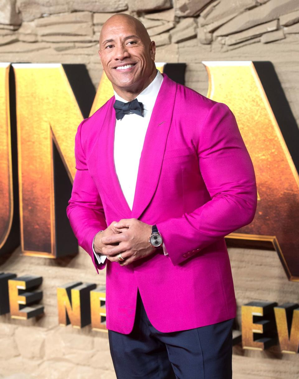 dwayne johnson, jumanji premiere in london