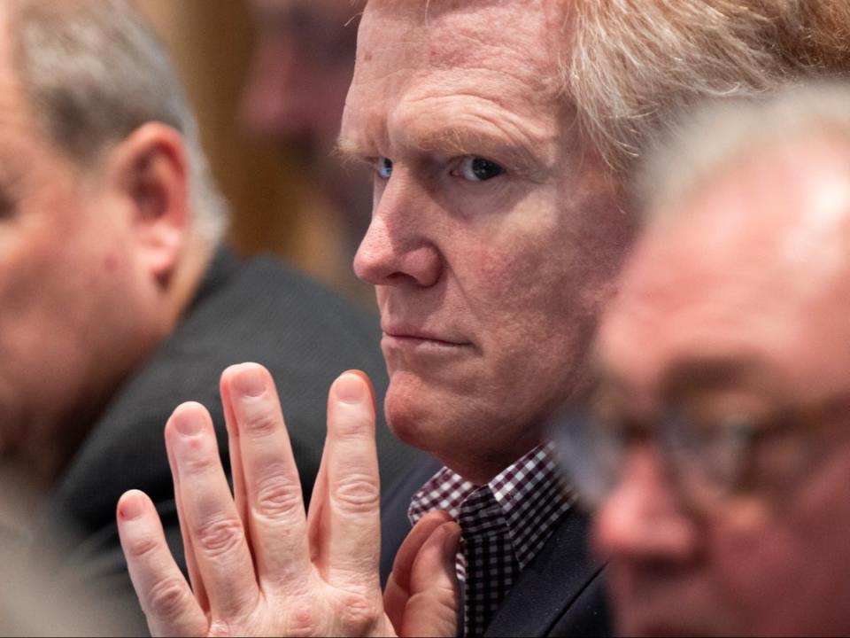 Alex Murdaugh looks on as his murder trial nears its end (AP)