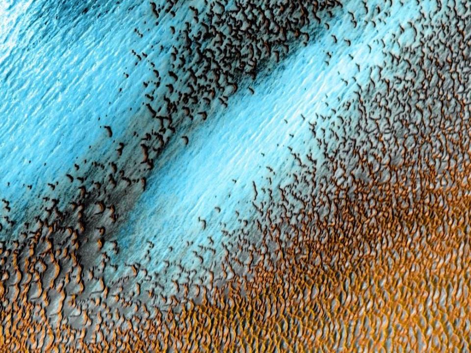 blue dunes on mars