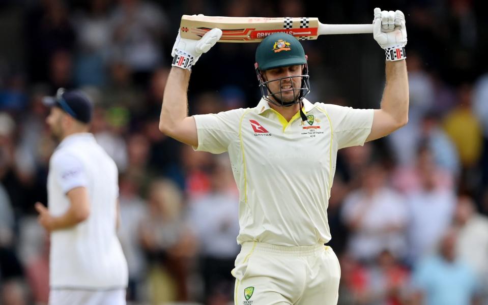 Mitchell Marsh of Australia leaves the field