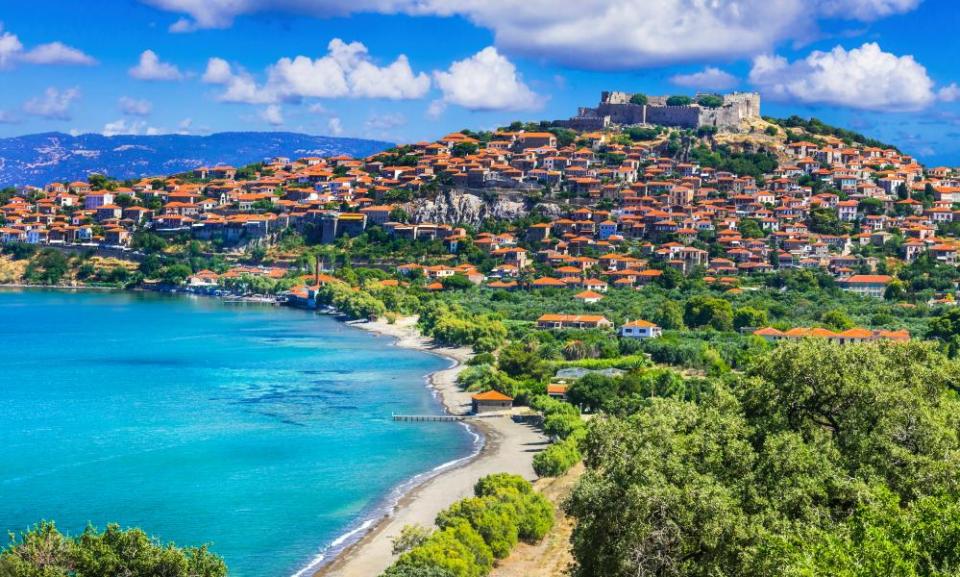 View of Molyvos (Molivos) town, Lesbos.