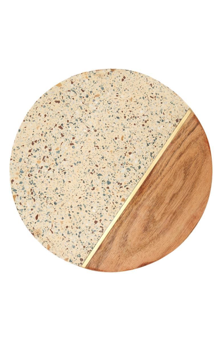 2) Terrazzo & Marble Round Serving Board