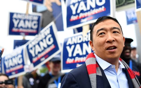 Andrew Yang has pledged an annual universal basic income - Credit: REUTERS/Gretchen Ertl
