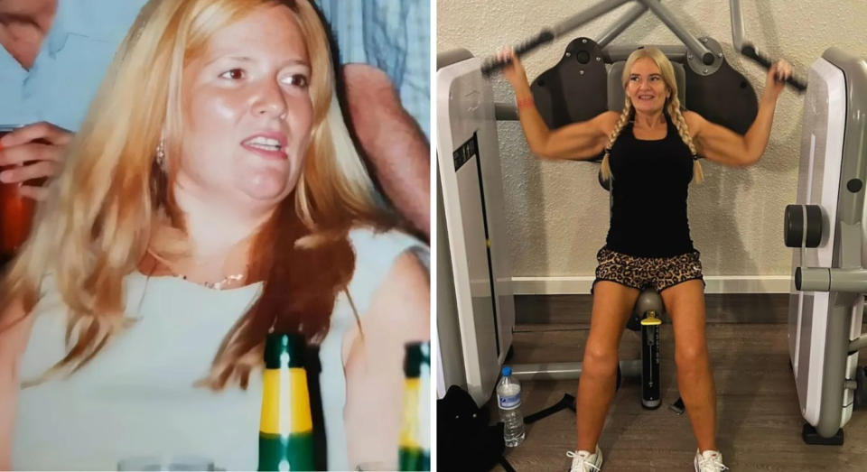 Sarah-Jane Clark went from 21st 10lbs (133kg) to 9st 6lbs (60kg). (Supplied)