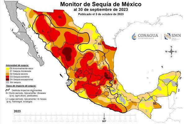monitor de sequía en México