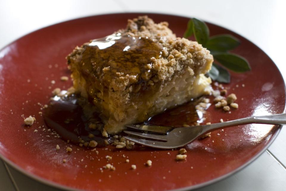 This Nov. 18, 2013 photo shows French toast hash crumb casserole in Concord, N.H. (AP Photo/Matthew Mead)