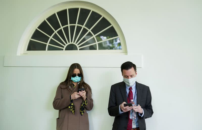 U.S. President Donald Trump holds press briefing on coronavirus response at the White House in Washington