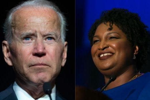 Joe Biden and Stacey Abrams