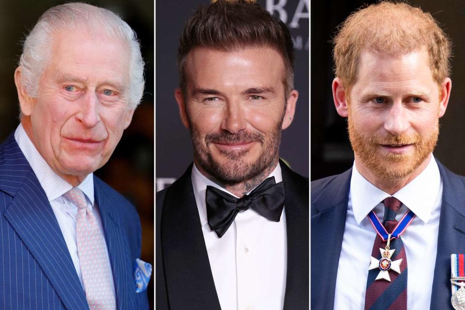 <p>Max Mumby/Indigo/Getty; John Phillips/Getty; Samir Hussein/WireImage</p> King Charles visits the University College Hospital Macmillan Cancer Centre as he resumes forward-facing duties on April 30, 2024 in London; David Beckham at the EE BAFTA Film Awards 2024 at The Royal Festival Hall on Feb. 18, 2024 in London; Prince Harry leaves the Invictus Games Service of Thanksgiving at St. Paul