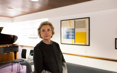 Hillary Clinton backstage at the Royal Festival Hall on the opening weekend of London Literature Festival - Credit:  David Levene