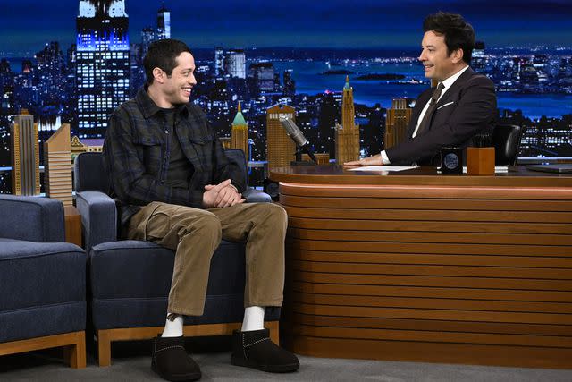 <p>Todd Owyoung/NBC via Getty Images</p> Pete Davidson (left) and Jimmy Fallon on 'The Tonight Show Starring Jimmy Fallon'