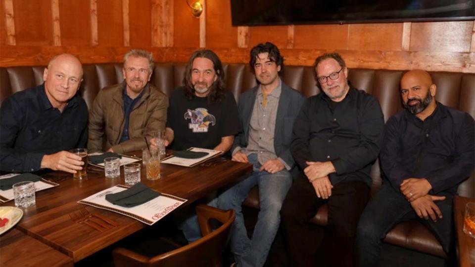 Mike Judge, composer John Frizzell, David Herman, Ron Livingston. Stephen Root, Ajay Naidu at SXSW