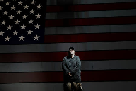 Michael Moore poses for a portrait at the site of his one-man Broadway show at the Belasco Theatre in Manhattan, New York, U.S., August 17, 2017. REUTERS/Shannon Stapleton