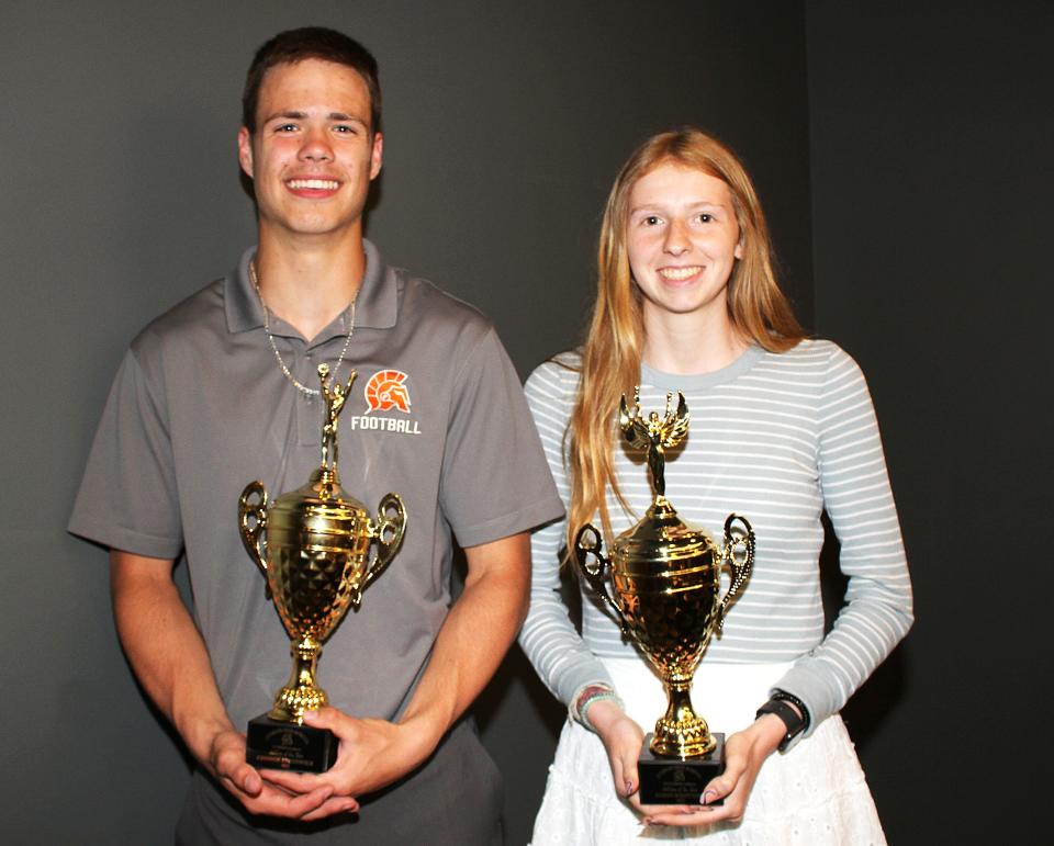 Connor Strudwick and Korin Whitcomb were selected as the Outstanding Athletes of the Year for Sturgis High School on Thursday.