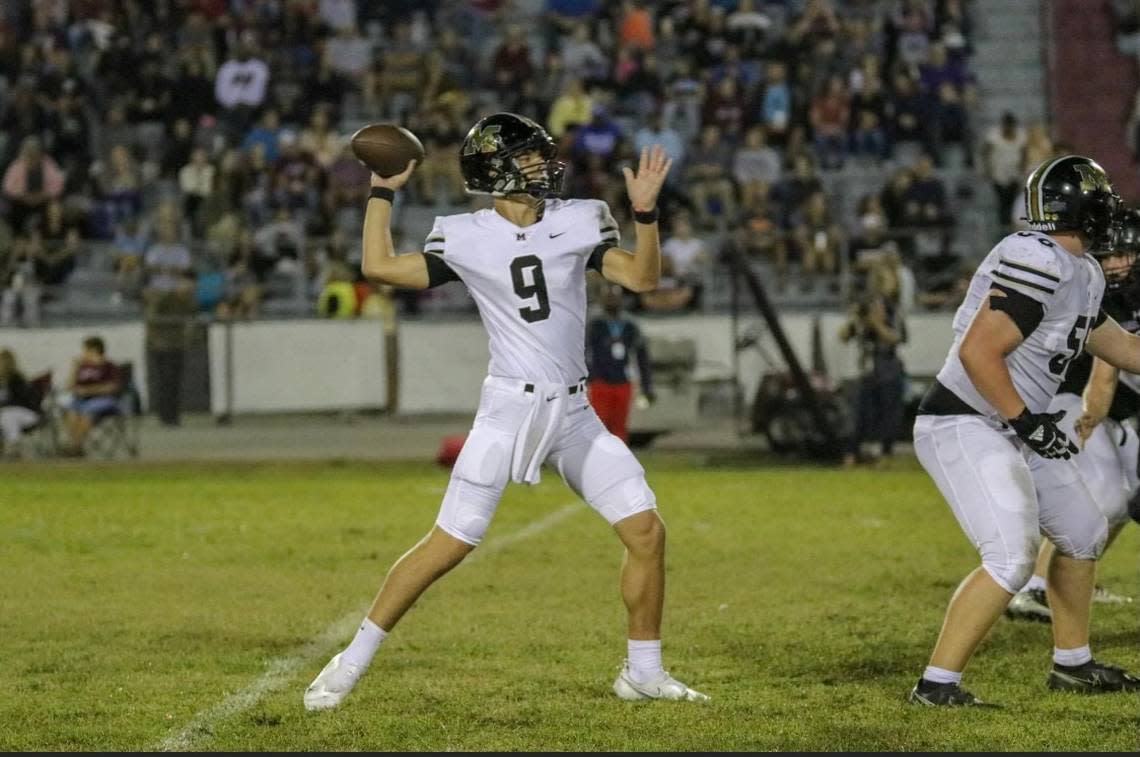 Emory Williams, 18, is shown playing for Milton High School, located near Pensacola in Florida’s panhandle. Williams will sign with the Miami Hurricanes on Dec. 21, 2022.