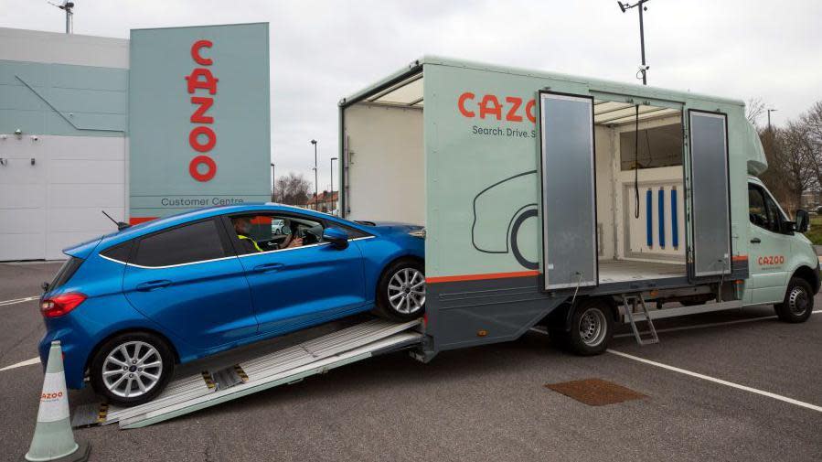 Car being loaded on to a Cazoo van