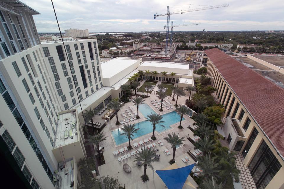 A view of the Palm Deck during the January 2016 grand opening of the Hilton hotel connected to the Palm Beach County Convention Center in West Palm Beach.