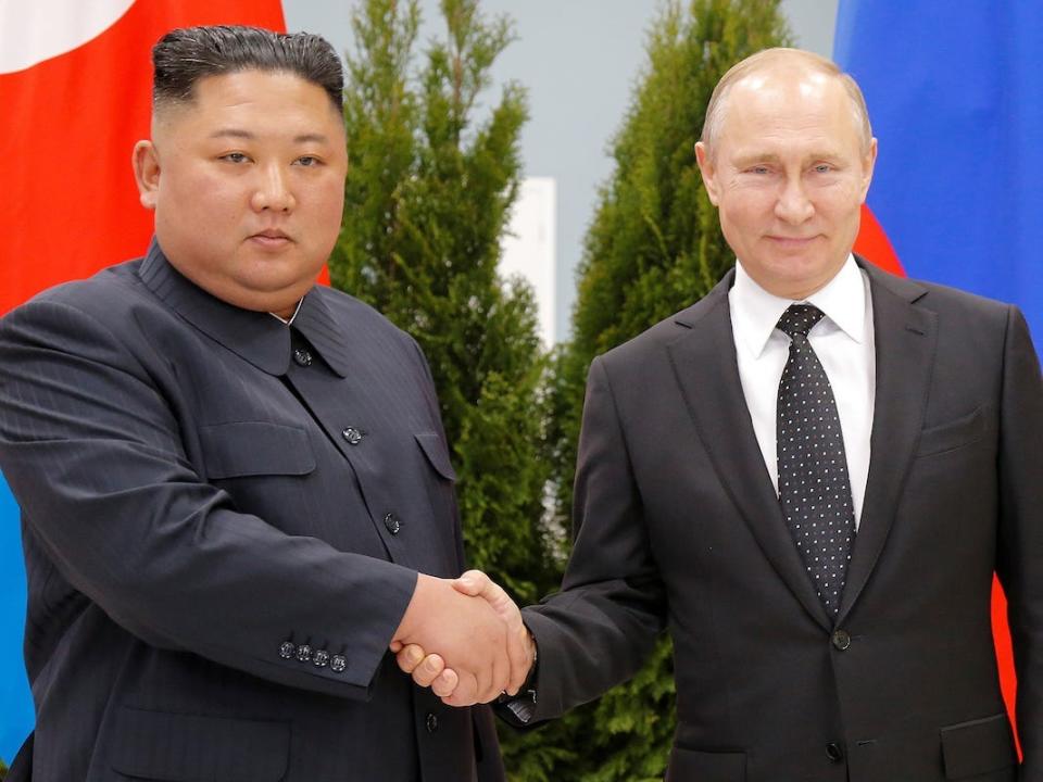 North Korean leader Kim Jong Un and Russian President Vladimir Putin in Vladivostok on April 25, 2019. - Copyright: Alexander Zemlianichenko/Pool via Reuters