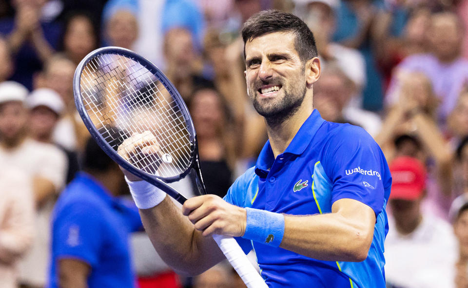 Novak Djokovic, pictured here after his win over Borna Gojo at the US Open.