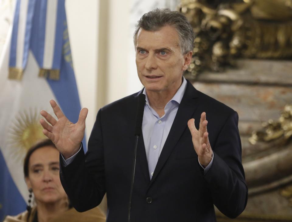 Argentina president Mauricio Macri