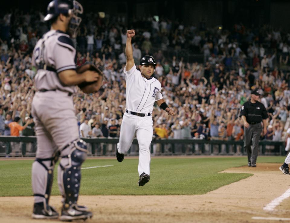 Ivan Rodriguez與Jorge Posada。(Photo by Gregory Shamus/Getty Images)