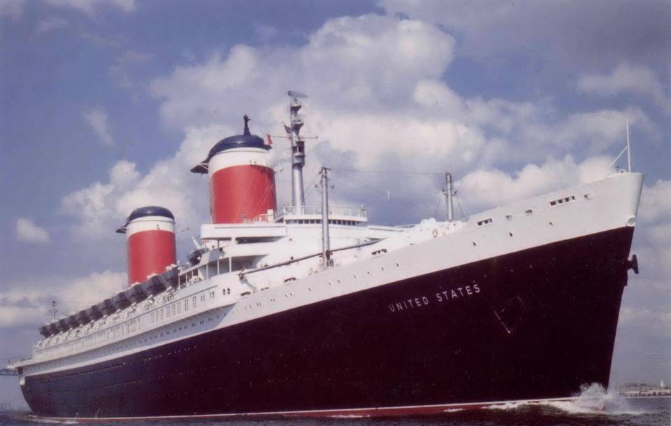 The SS United States arriving in New York during its service career.