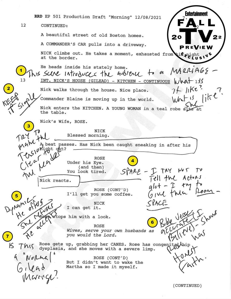 The Handmaid's Tale script annotations