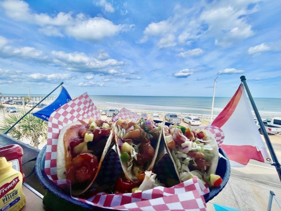 Shrimp tacos from Tortugas Florida Kitchen and Bar in Flagler Beach.