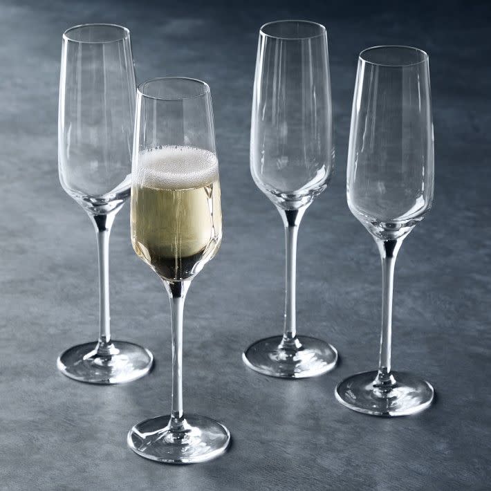 7) Open Kitchen by Williams Sonoma Angle Toasting Flutes, Set of 4