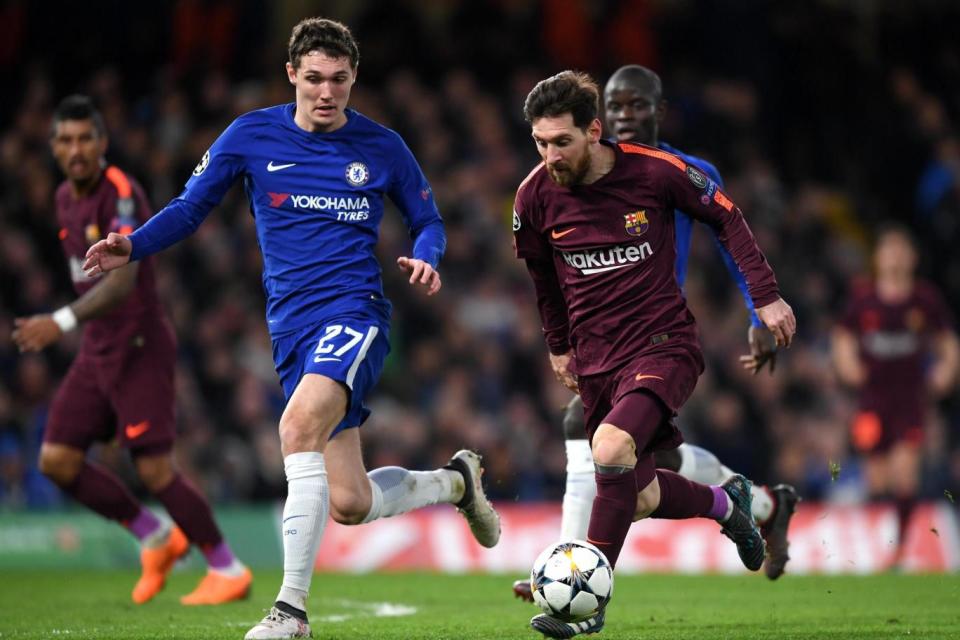 Slip up | Christensen's (left) only slip up all night gifted Messi his goal (Getty Images)