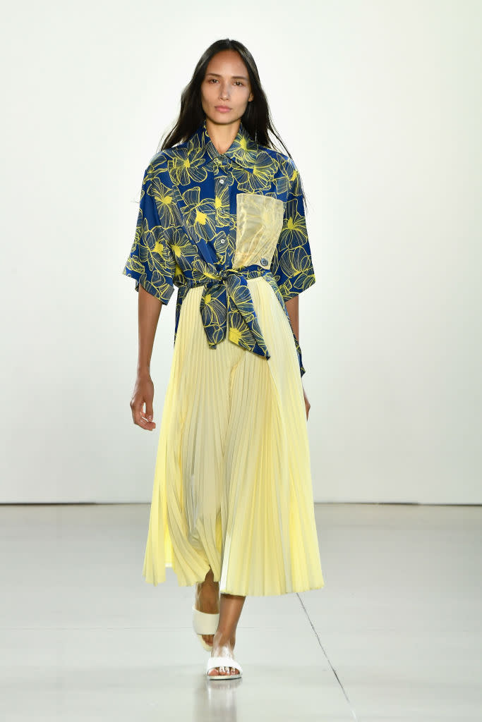 A model walks the runway in the Claudia Li show during New York Fashion Week, Sept. 9, 2018. (Photo: Getty)