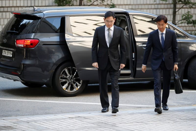 Samsung Electronics Vice Chairman, Jay Y. Lee, arrives at Seoul high court in Seoul