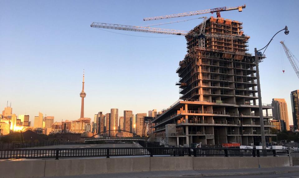 A condo under construction in downtown Toronto in 2019.