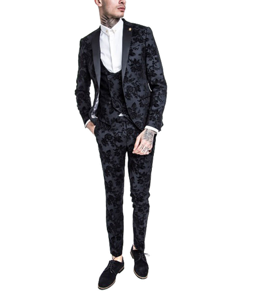 Noose & Monkey Fleet Floral Skinny Tuxedo 