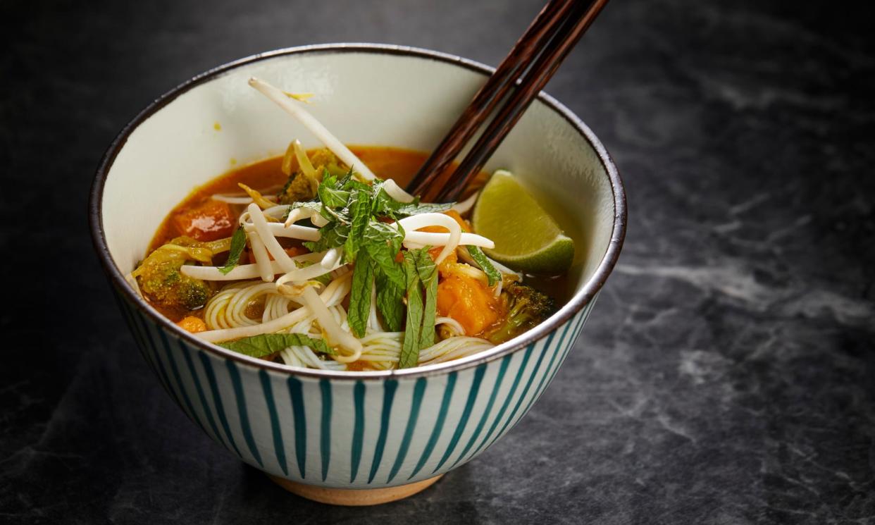 <span>Laksa noodle soup.</span><span>Photograph: David Levene/The Guardian</span>