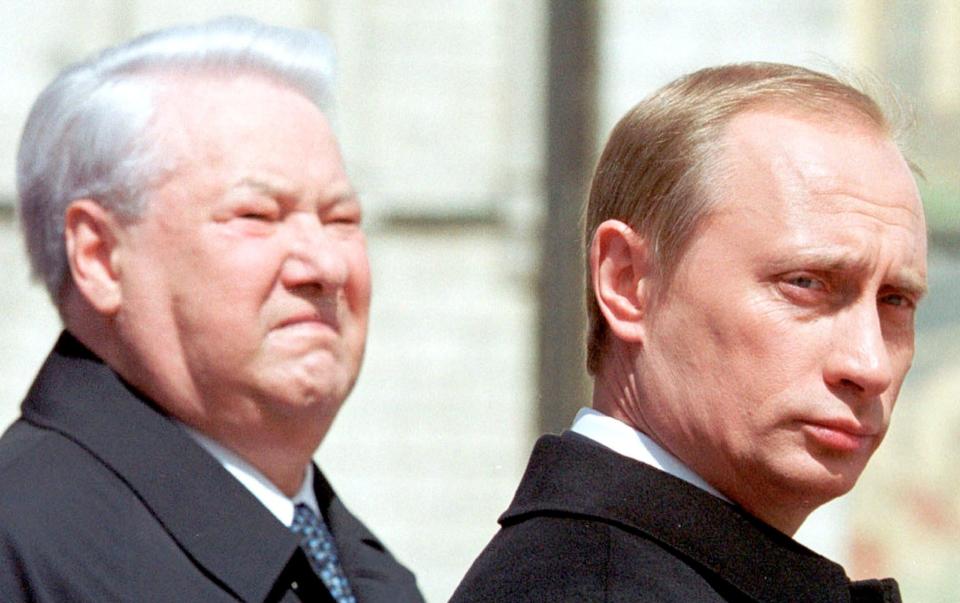 Boris Yeltsin with Putin, his successor