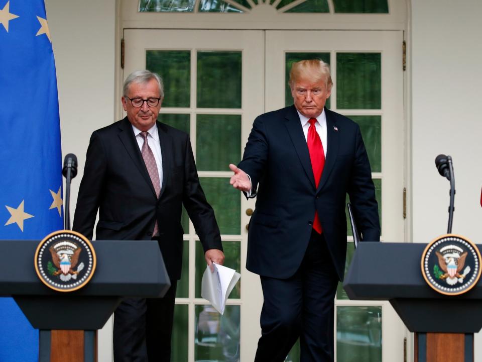 Trump-Juncker meeting: US and EU strike 'zero tariffs' deal to avoid trade war