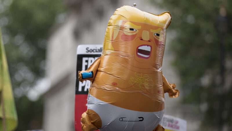 A Trump baby balloon