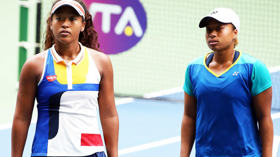 Naomi and Mari Osaka, pictured here at the Toray Pan Pacific Open in 2017.